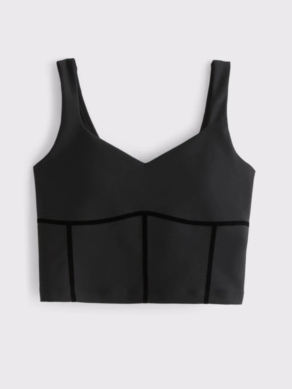 NWT Abercrombie & Fitch YPB SculptLUX Velvet Stripe Tank In Black - S - Picture 7 of 12